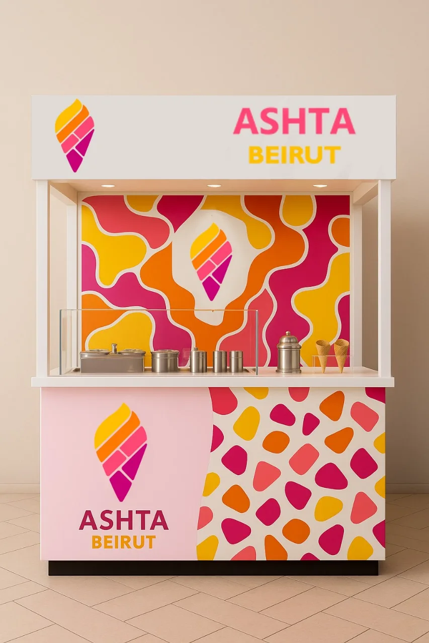 Ashta Beirut kiosk, mall exterior